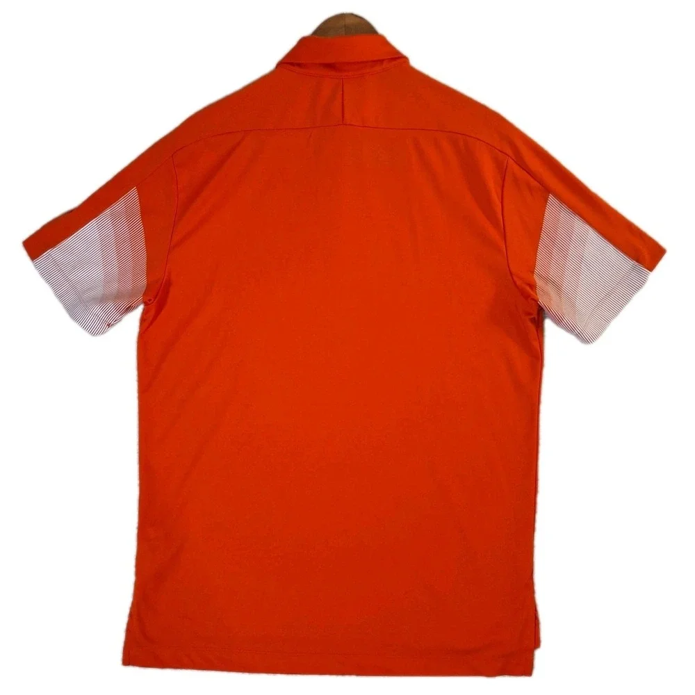 adidas University of Miami Hurricanes Polo Shirt Mens M Orange Short Sleeve UM‎